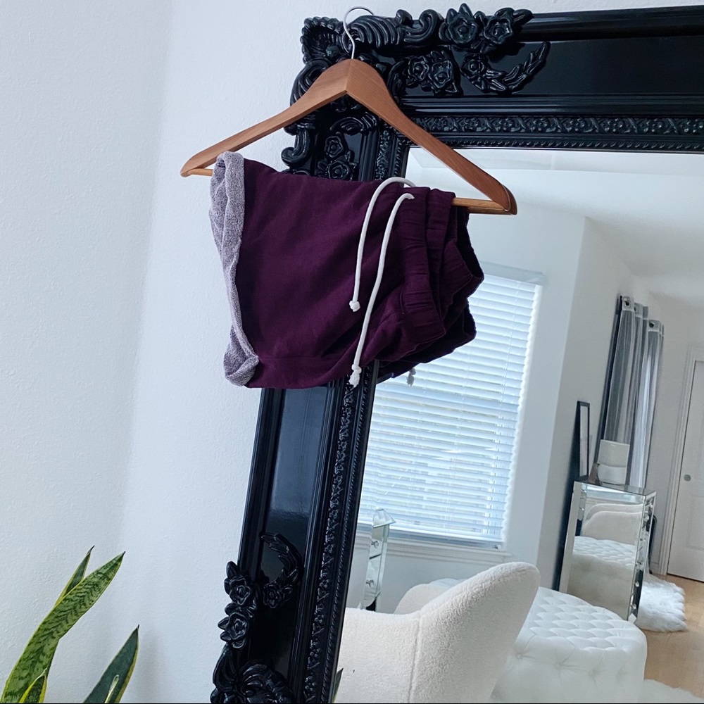 H&M | Women’s Purple Cuffed Raw Hem Drawstring Sweat Shorts